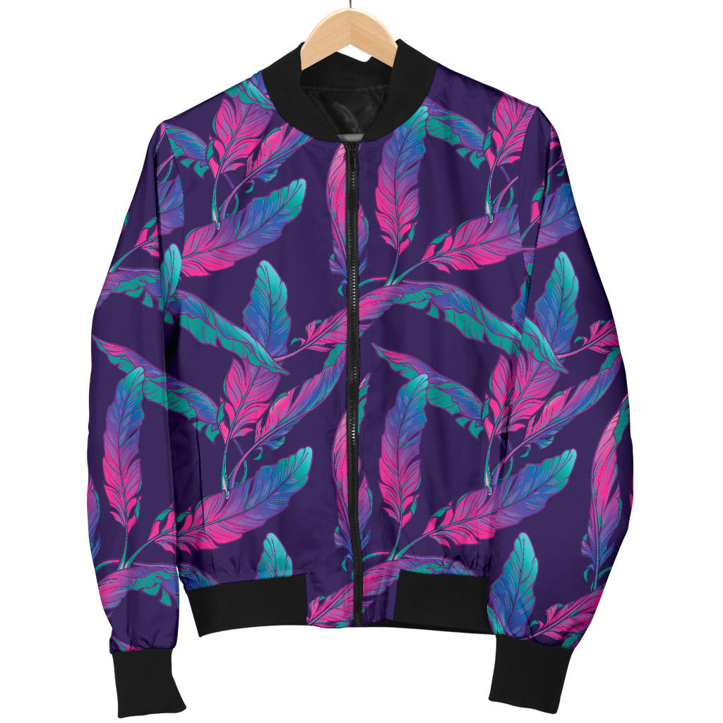Banana Leaf Pattern Print Design 08 Men Bomber Jacket