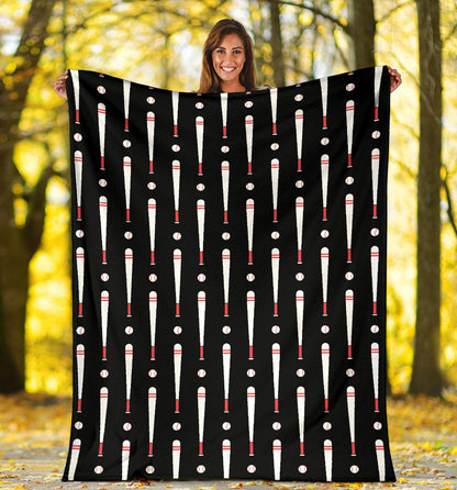 Baseball Pattern Print Design 03 Premium Blanket