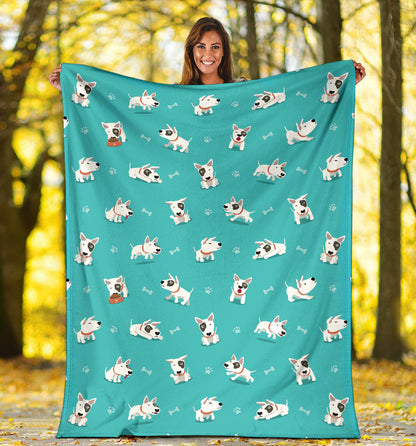 Bull Terriers Pattern Print Design 07 Premium Blanket