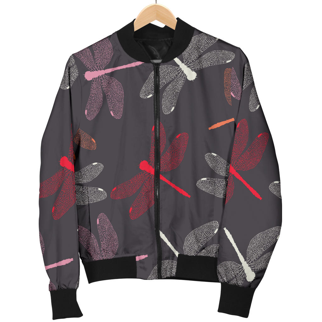 Dragonfly Pattern Print Design 01 Men Bomber Jacket