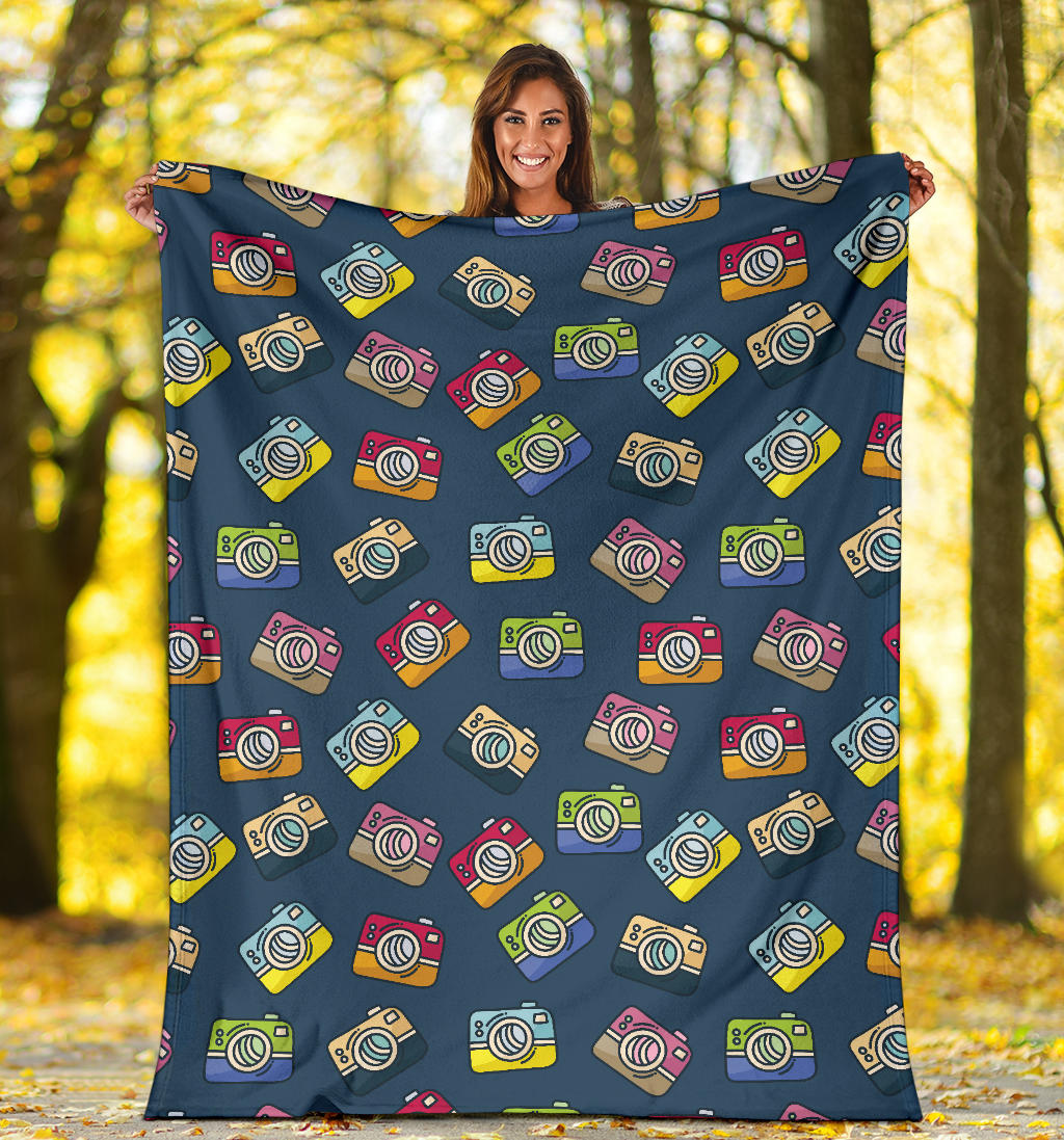 Camera Pattern Print Design 03 Premium Blanket