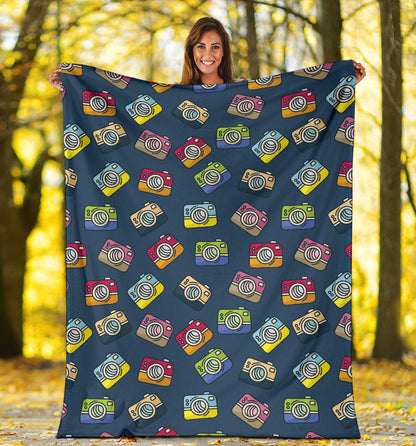 Camera Pattern Print Design 03 Premium Blanket