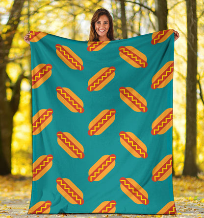 Hot Dog Pattern Print Design 03 Premium Blanket
