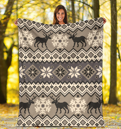 Nordic Pattern Print Design A01 Premium Blanket