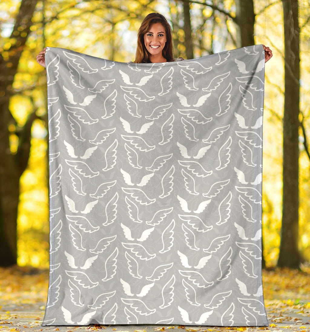 Angel Wings Pattern Print Design 01 Premium Blanket