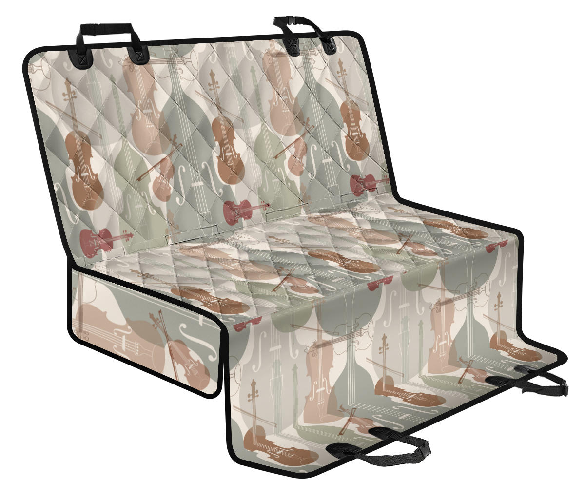 Violin Pattern Print Design 01 Rear Dog Car Seat Cover Hammock