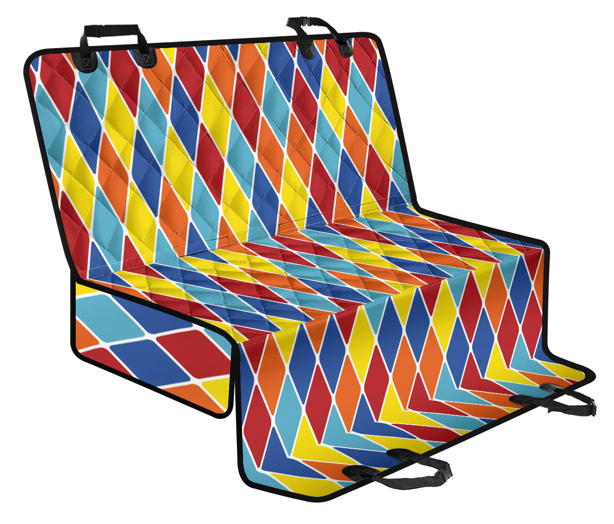 Harlequin Pattern Print Design 01 Rear Dog Car Seat Cover Hammock