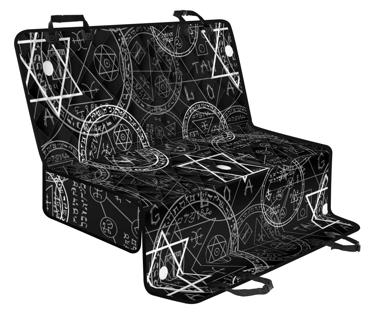 Pentagram Pattern Print Design A01 Rear Dog Car Seat Cover Hammock