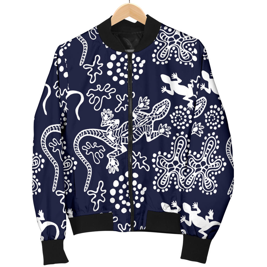 lizard Pattern Print Design 03 Men Bomber Jacket