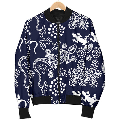 lizard Pattern Print Design 03 Men Bomber Jacket