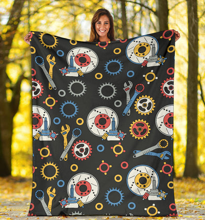 Mechanic Pattern Print Design 01 Premium Blanket