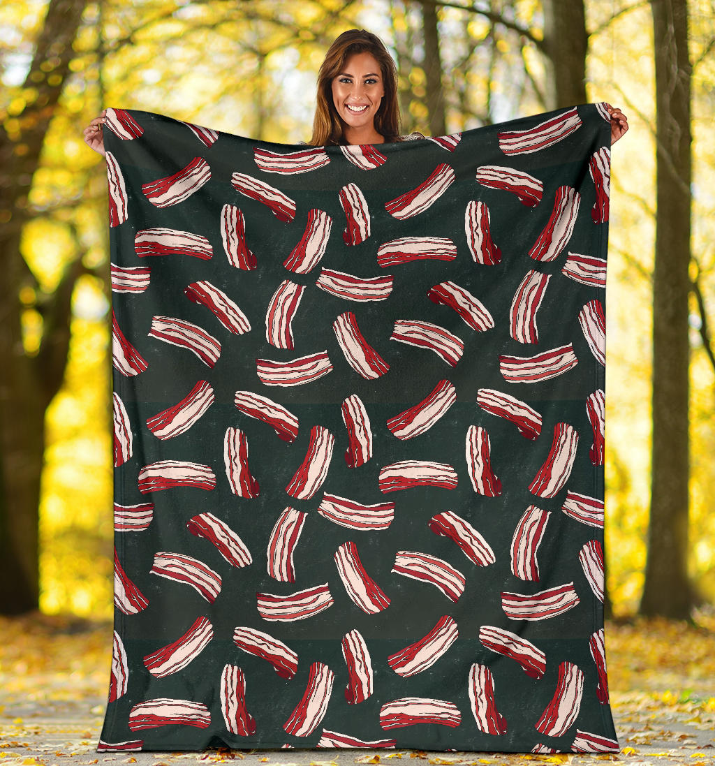 Bacon Pattern Print Design 02 Premium Blanket