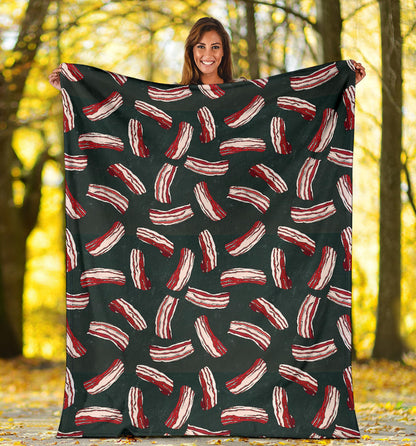 Bacon Pattern Print Design 02 Premium Blanket