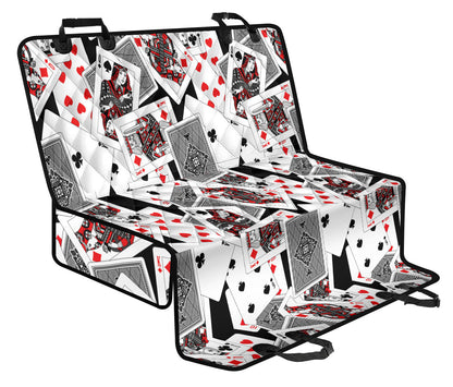 Poker Cards Pattern Print Design A04 Rear Dog Car Seat Cover Hammock