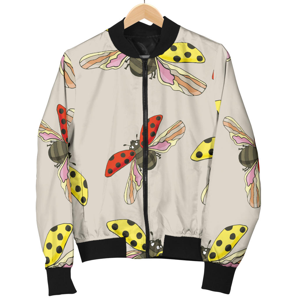 Ladybug Pattern Print Design 04 Men Bomber Jacket