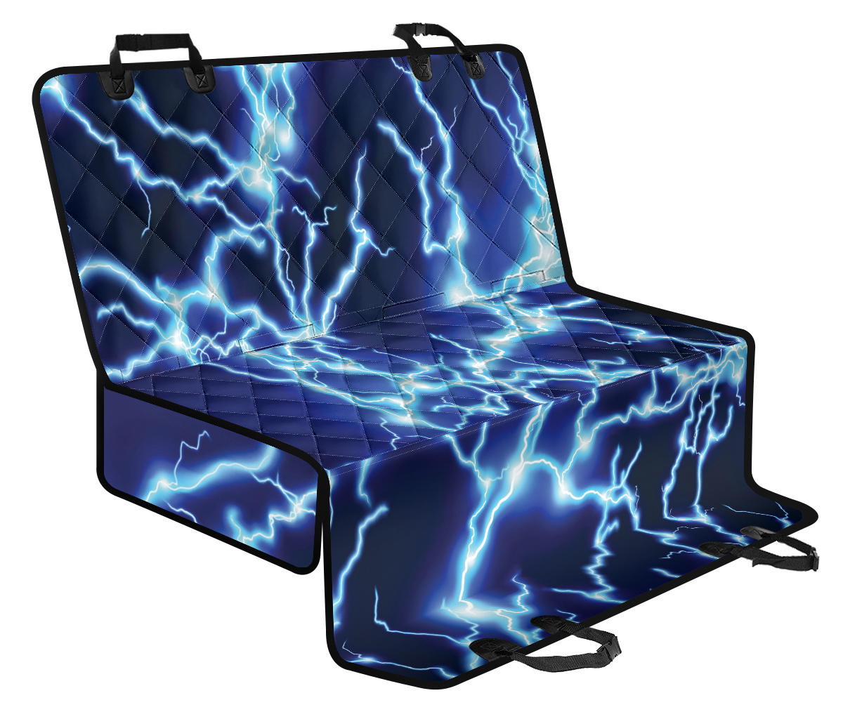 Lightning Thunder Pattern Print Design 04 Rear Dog Car Seat Cover Hammock