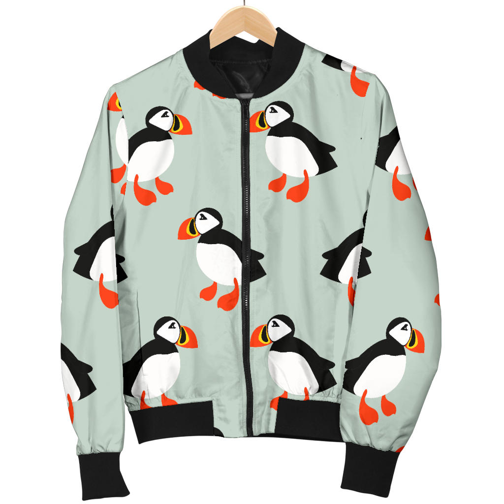 Puffin Pattern Print Design A03 Men Bomber Jacket