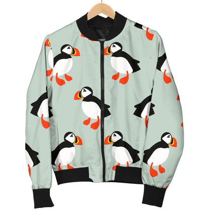 Puffin Pattern Print Design A03 Men Bomber Jacket