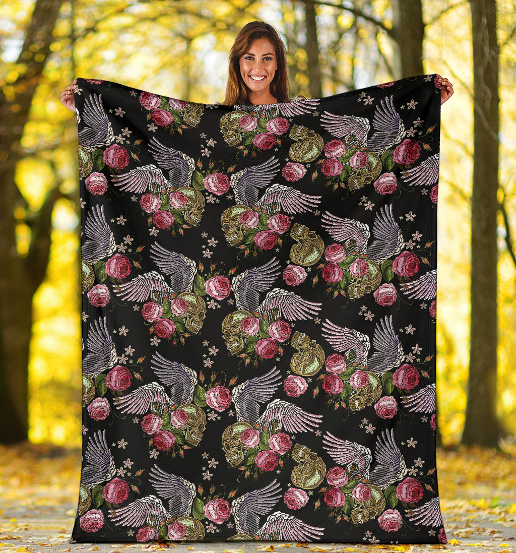 Angel Wings Pattern Print Design 06 Premium Blanket