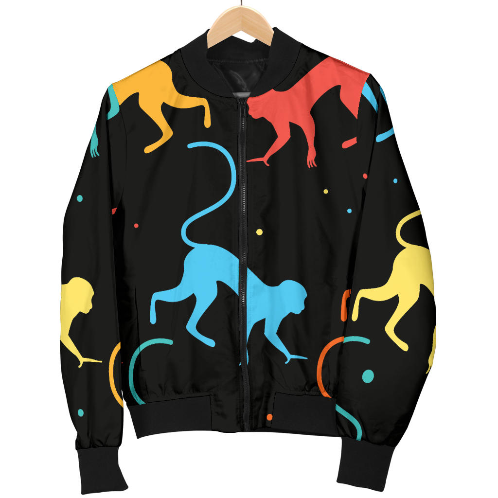 Monkey Pattern Print Design 01 Men Bomber Jacket