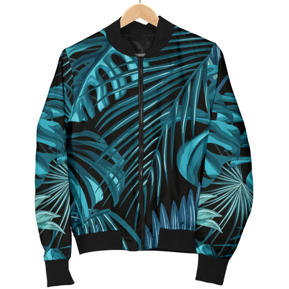 Palm Leaf Pattern Print Design A03 Men Bomber Jacket