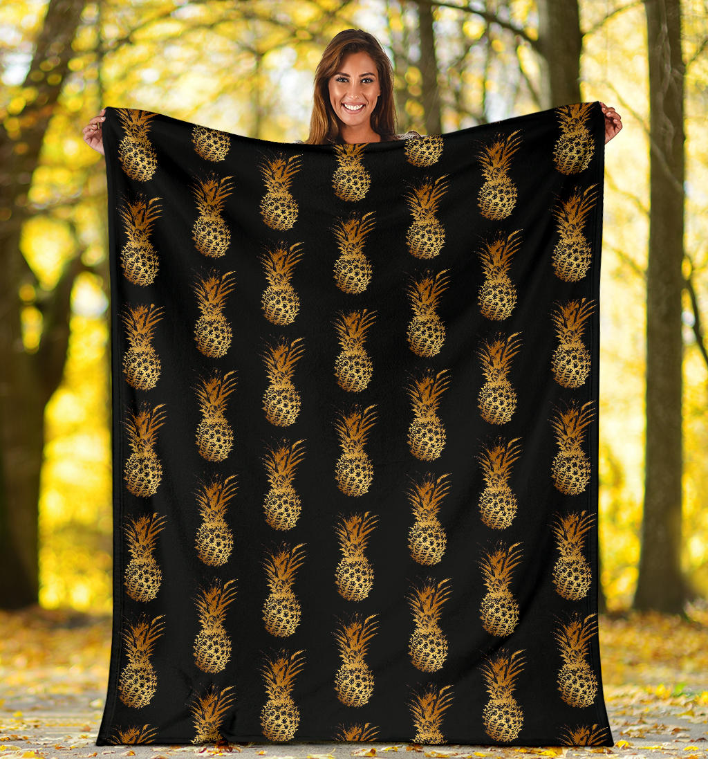 Pineapple Pattern Print Design A02 Premium Blanket