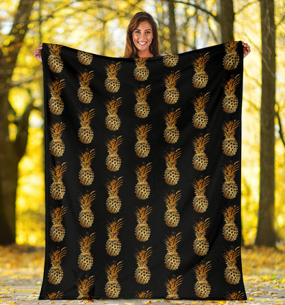 Pineapple Pattern Print Design A02 Premium Blanket