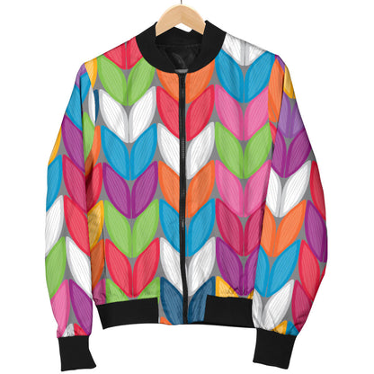 Knit Pattern Print Design 01 Men Bomber Jacket