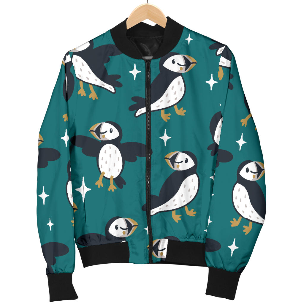 Puffin Pattern Print Design A05 Men Bomber Jacket