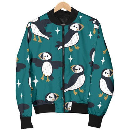 Puffin Pattern Print Design A05 Men Bomber Jacket