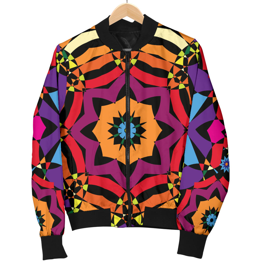 Kaleidoscope Pattern Print Design 01 Men Bomber Jacket