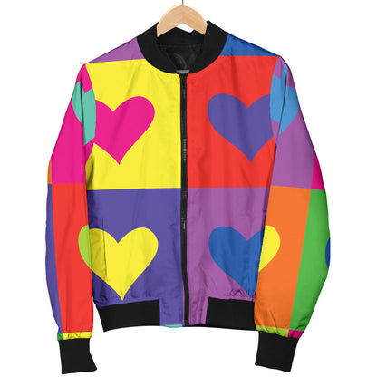 Pop Art Heart Pattern Print Design A01 Men Bomber Jacket
