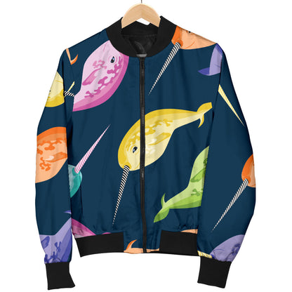 Narwhal Colorful Pattern Print Design 03 Men Bomber Jacket