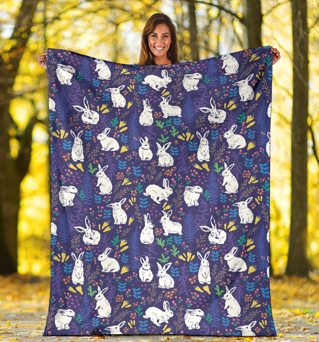 Bunny Pattern Print Design 01 Premium Blanket