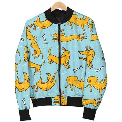 Dachshund Pattern Print Design 08 Men Bomber Jacket