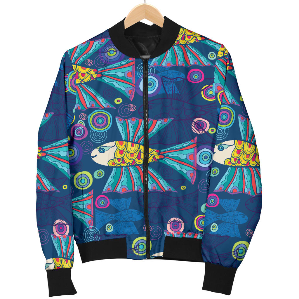 Flying Fish Pattern Print Design 01 Men Bomber Jacket