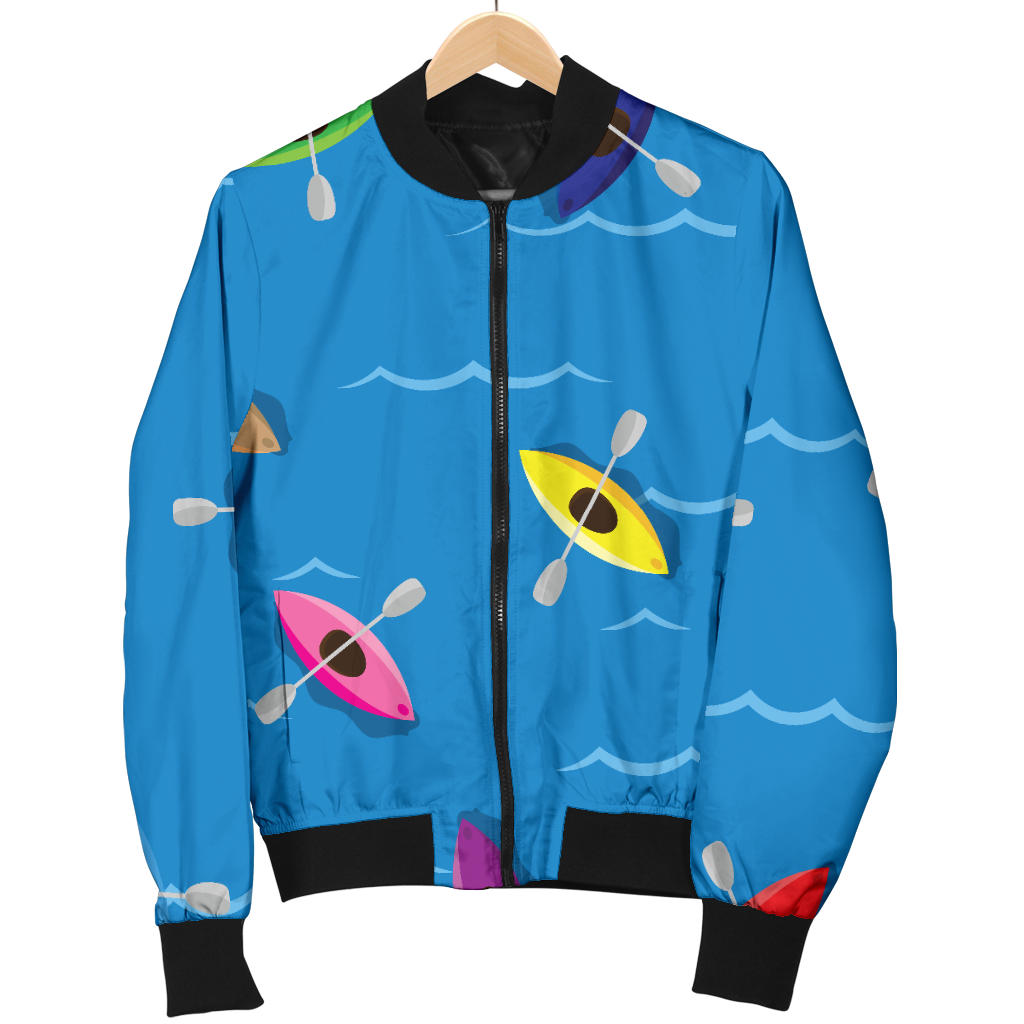 Kayak Pattern Print Design 03 Men Bomber Jacket