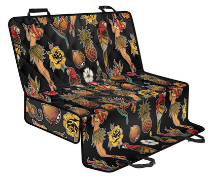 Hula Dancers Hawaiian Style Pattern Print Design 02 Rear Dog Car Seat Cover Hammock