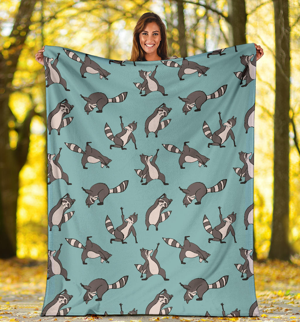 Raccoon Pattern Print Design A07 Premium Blanket