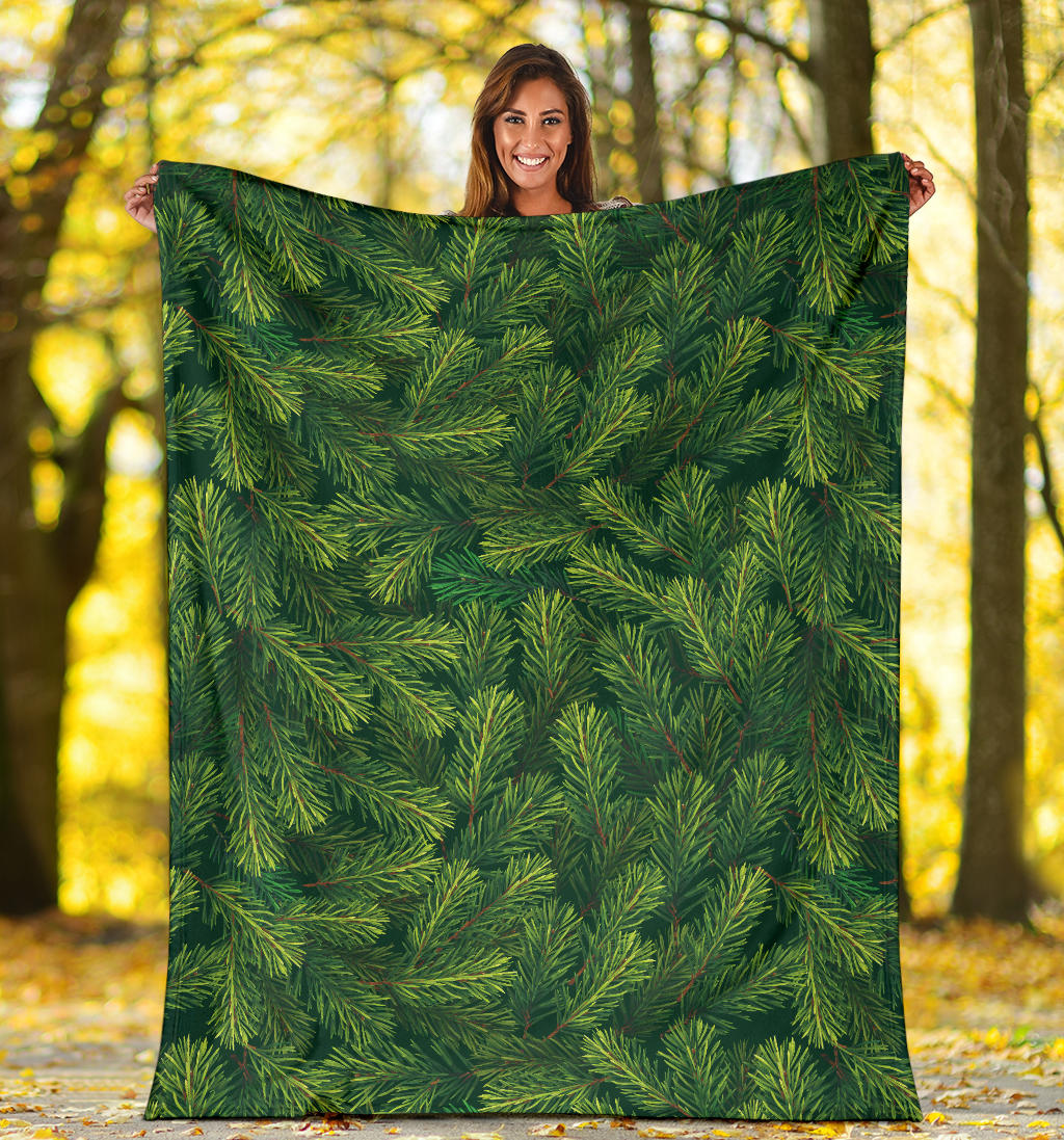 Christmas Tree Pattern Print Design 02 Premium Blanket