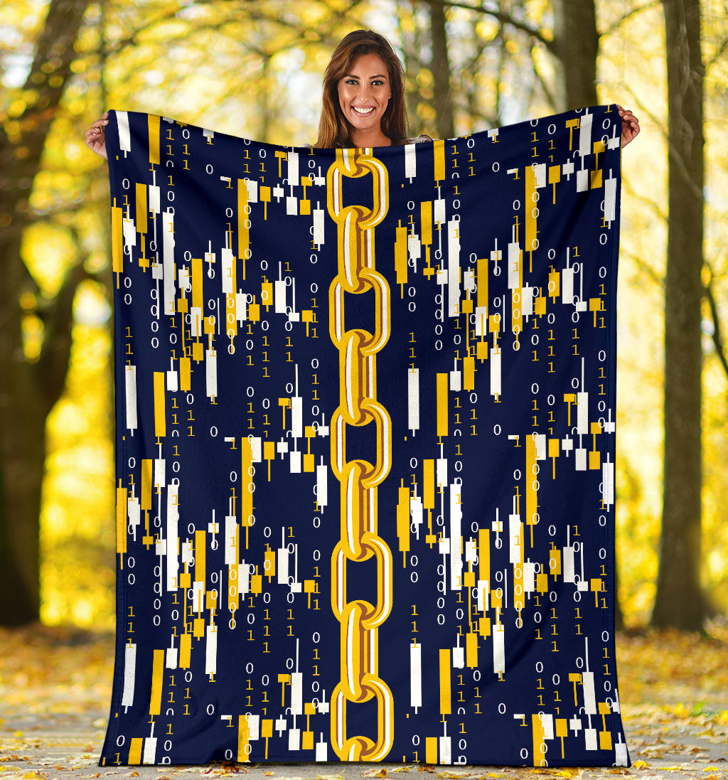 Cryptocurrency Chain Pattern Print Design 03 Premium Blanket