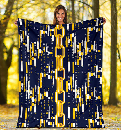 Cryptocurrency Chain Pattern Print Design 03 Premium Blanket