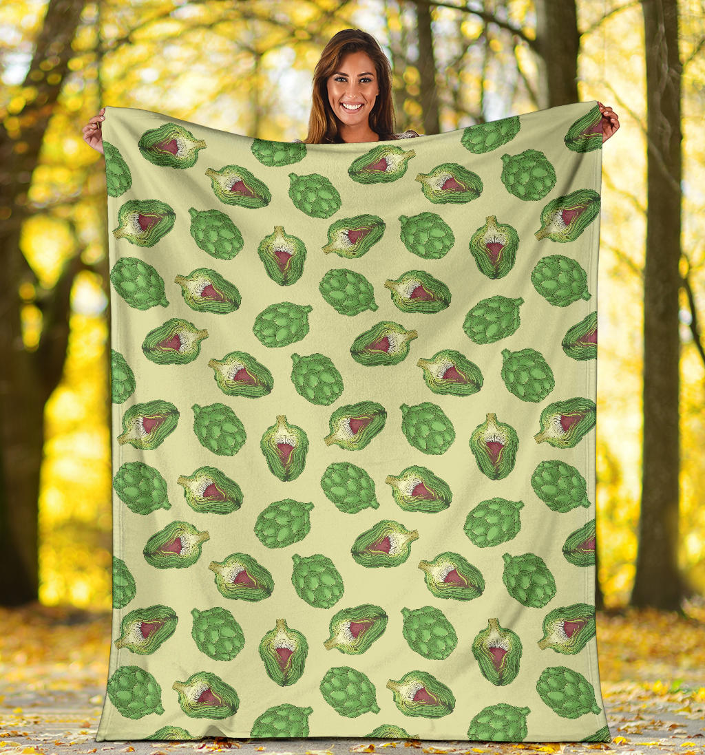 Artichoke Pattern Print Design 03 Premium Blanket
