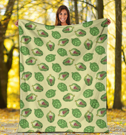 Artichoke Pattern Print Design 03 Premium Blanket