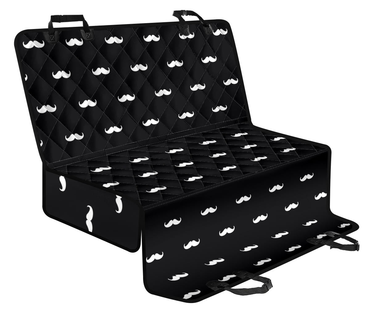 Mustache Pattern Print Design A04 Rear Dog Car Seat Cover Hammock