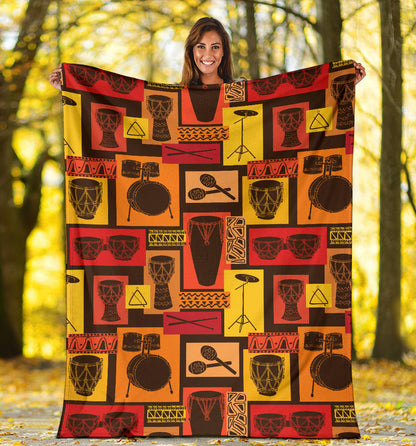 Percussion Pattern Print Design 02 Premium Blanket