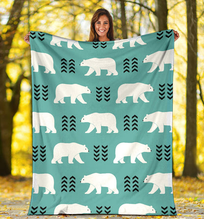 Polar Bear Pattern Print Design A05 Premium Blanket