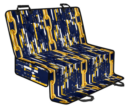 Cryptocurrency Chain Pattern Print Design 03 Rear Dog Car Seat Cover Hammock