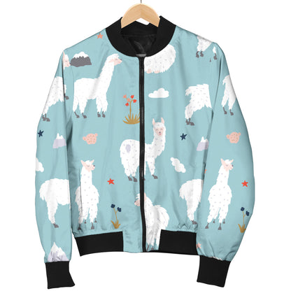 Alpaca Pattern Print Design 02 Men Bomber Jacket