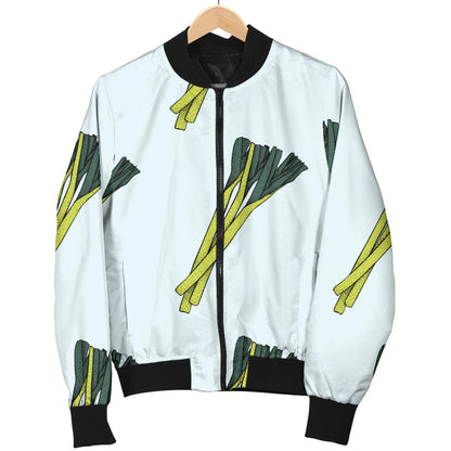 Leek Pattern Print Design 03 Men Bomber Jacket